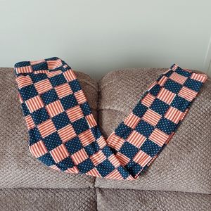Nwot's Lularoe American Flag OS Leggings